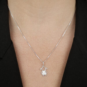 Colar Menina com Zircônia em Prata 925